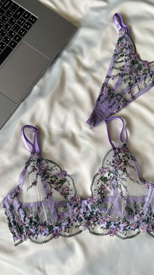BLOOM ORIGINAL Ensemble de soutien gorge avec broderie floral